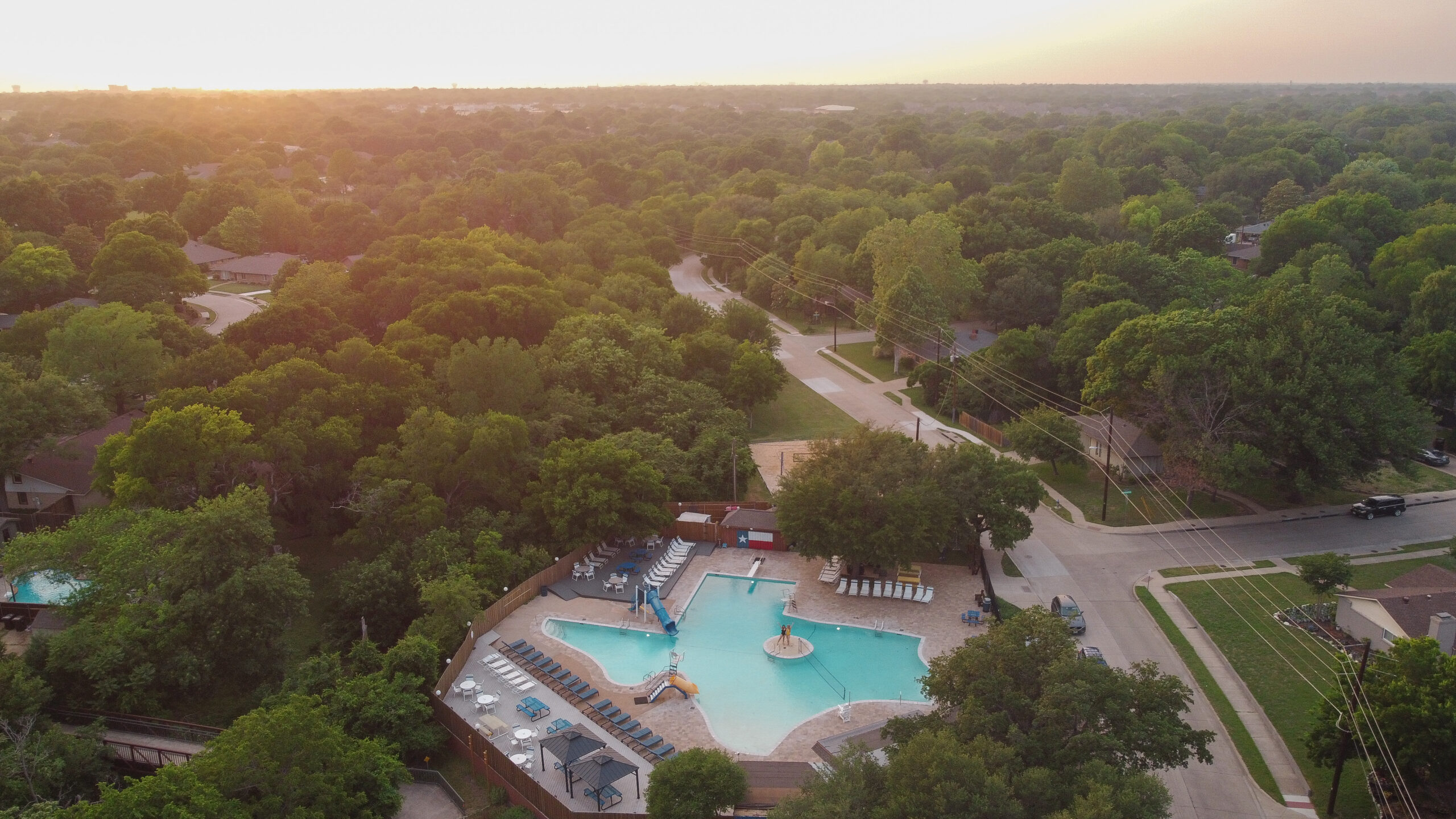 Arial view of The Texas Pool - things to do in Plano this weekend