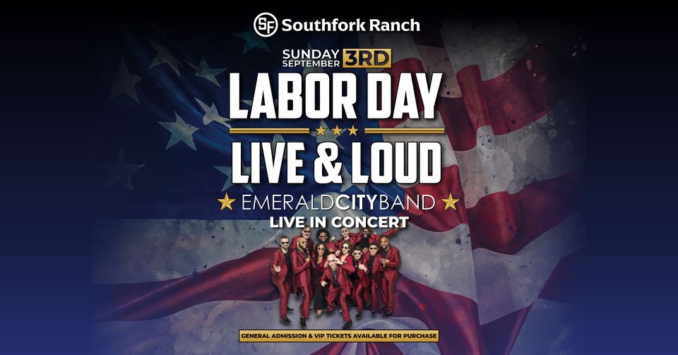 Labor Day concert with Emerald City Band at Southfork Ranch graphic