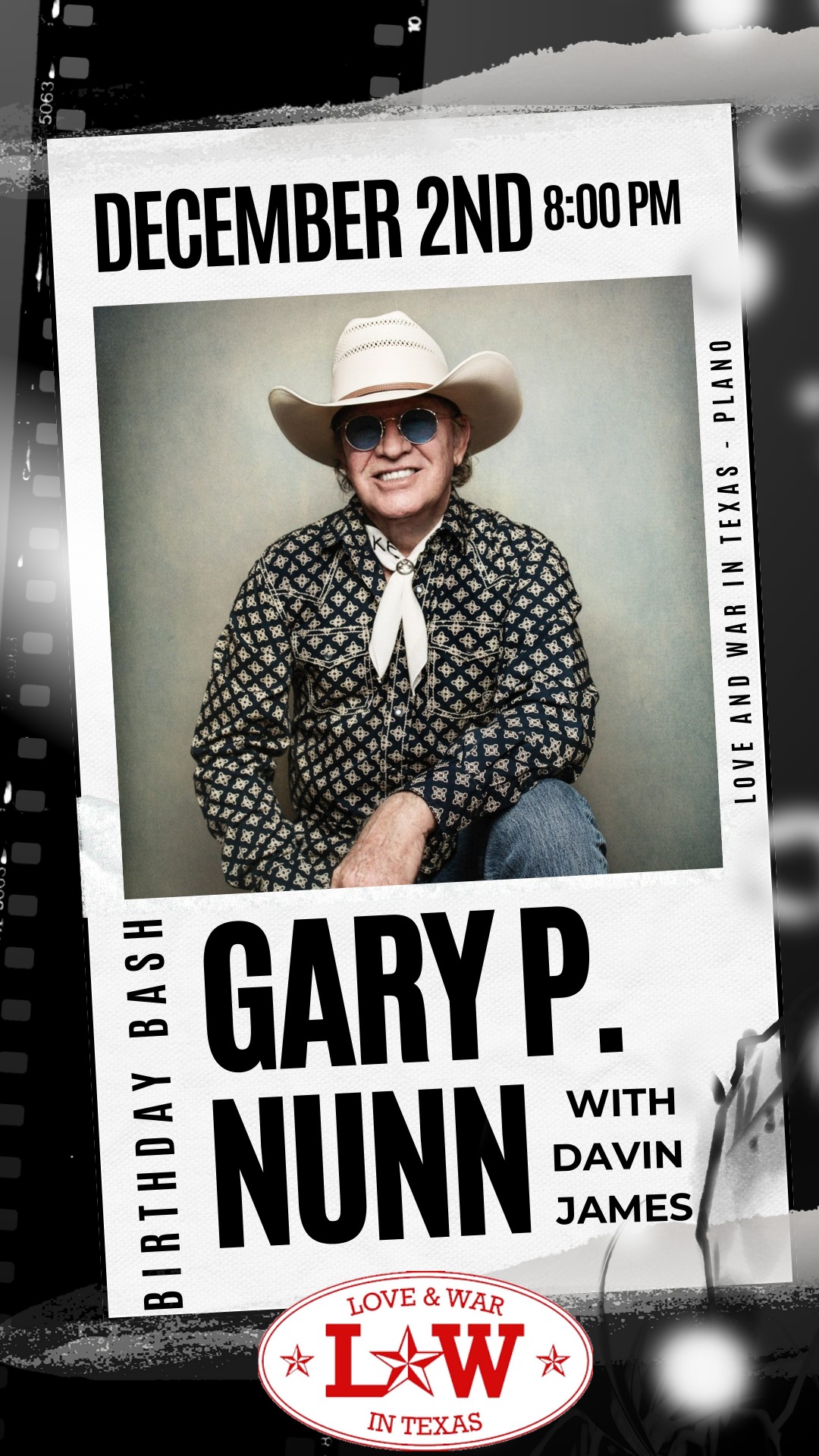 Gary P. Nunn B-DAY BASH at Texas Love & War Plano