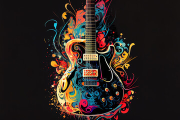 Guitar Colorful Adobe Stock Photo