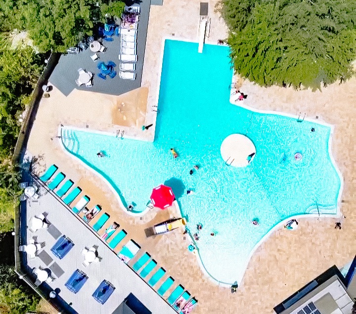 Texas Wanderers aerial photo of The Texas Pool in Plano, TX