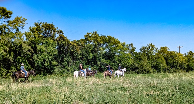 Texas Wanderers horseback riding at Southfork Ranch near Plano, TX
