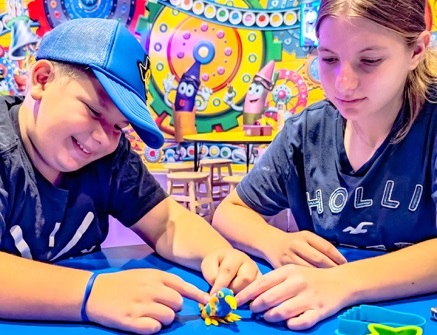 Texas Wanderers kids playing at Crayola Experience in Plano, TX