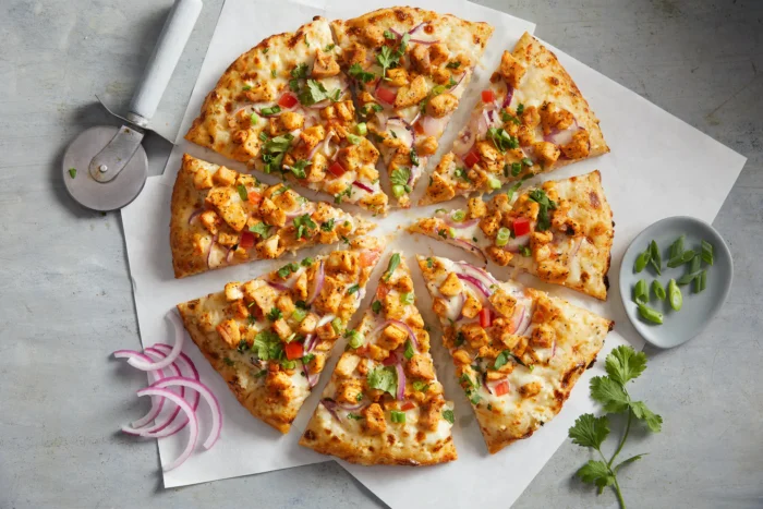 Chicken tikka pizza