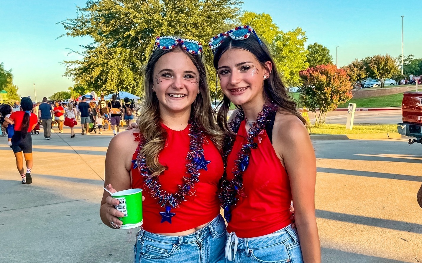 Two girls celebrating the 4th of July