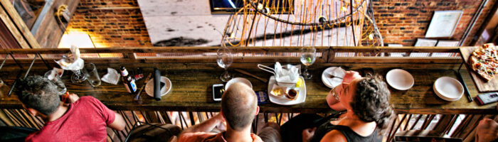 Couple at Urban Dining from above