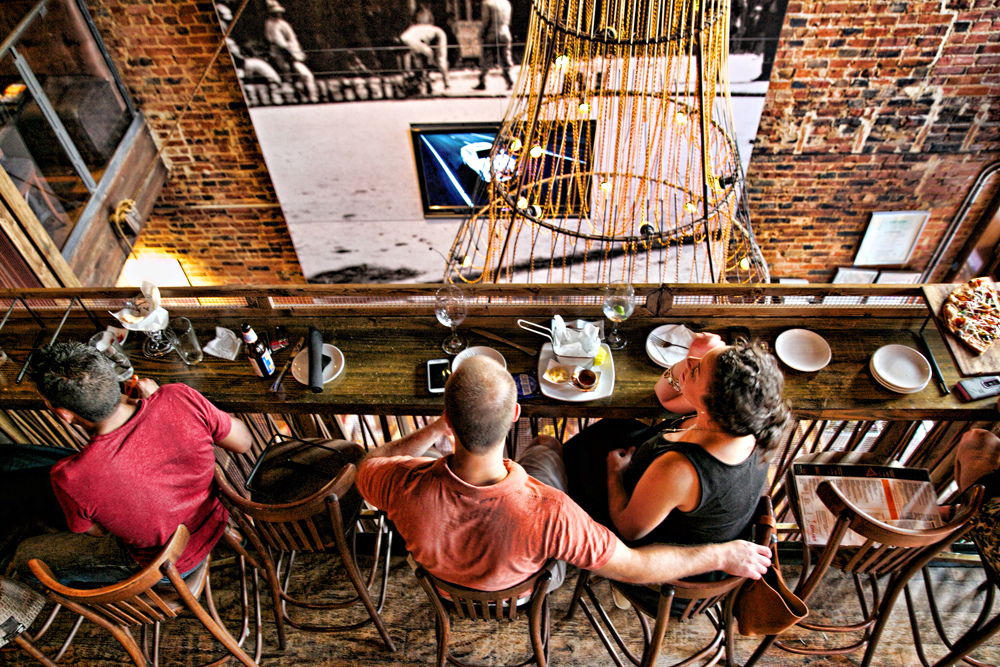 Couple at Urban Dining from above