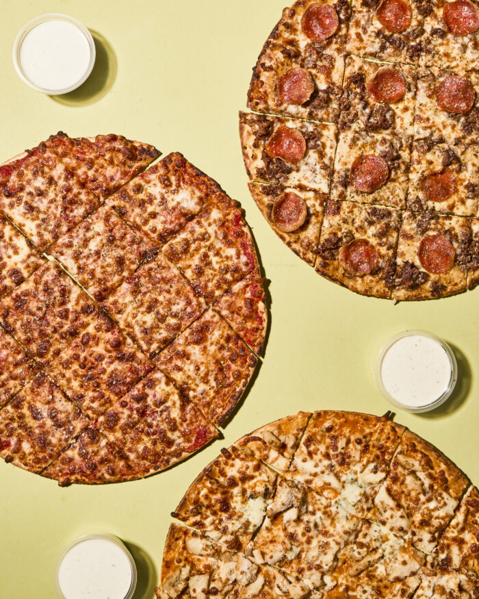 Three pizzas